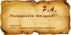 Pozsegovits Antigoné névjegykártya
